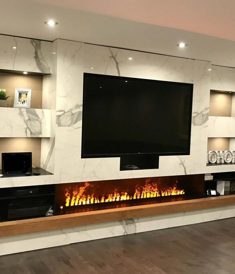 pantalla en chimenea