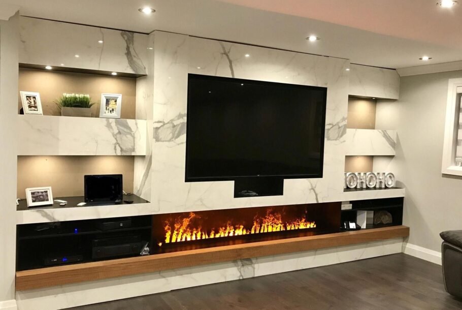 pantalla en chimenea